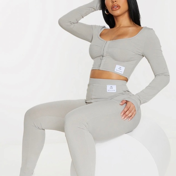 Ribbed Crop Top & leggings set - Picture 1 of 10